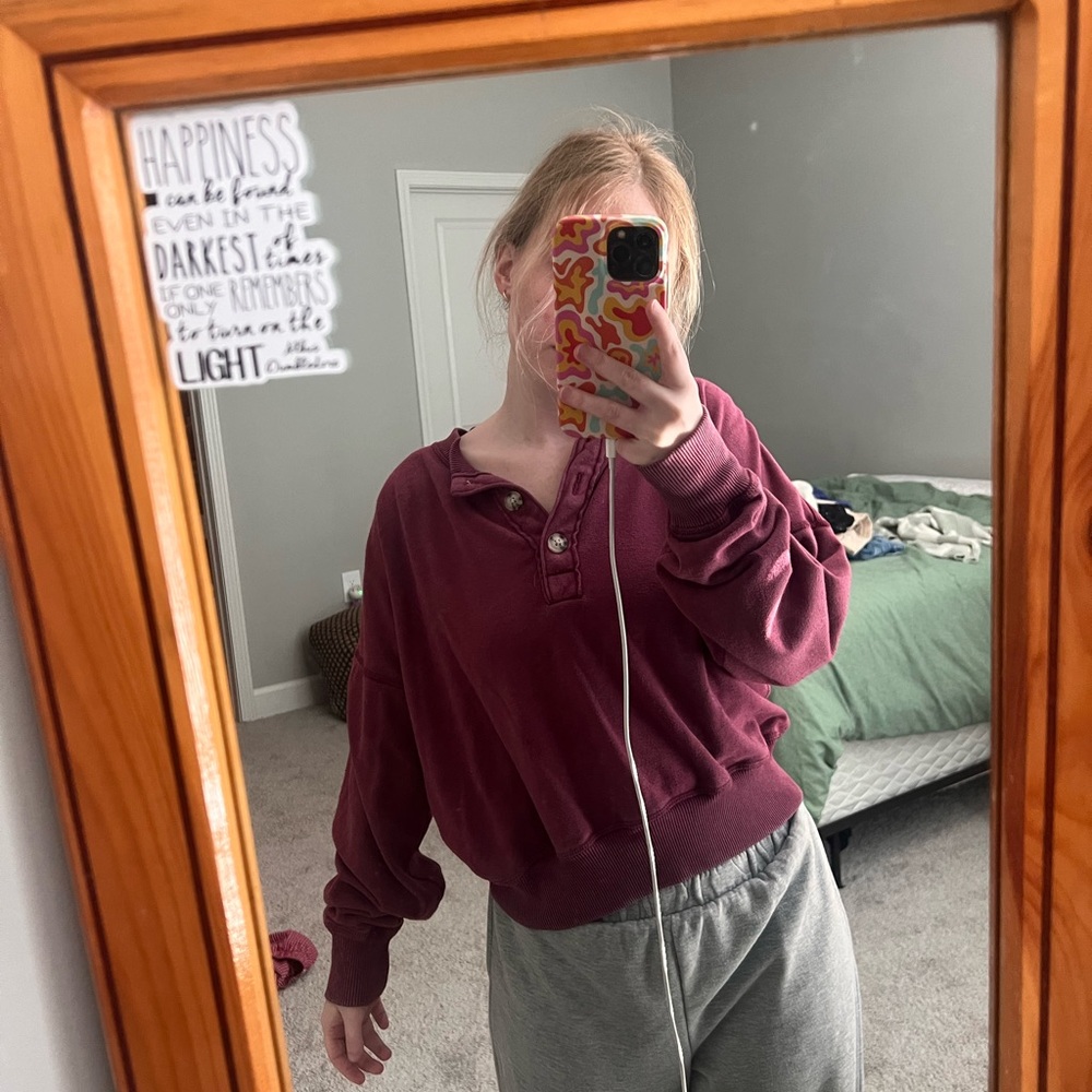 American Eagle Outfitters Maroon Top